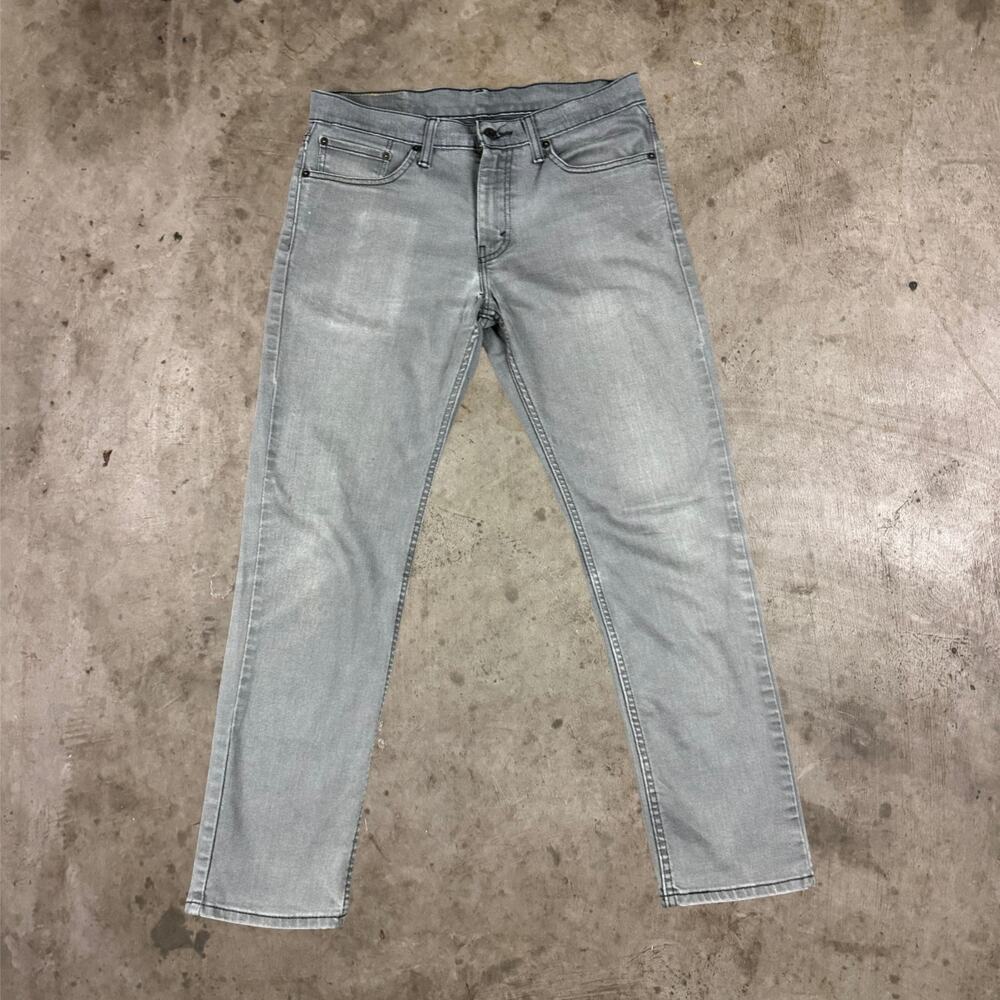 Levi's 511 Slim Jeans Low Rise Tapered Leg Light Wash Denim Gray Mens Size 32x30